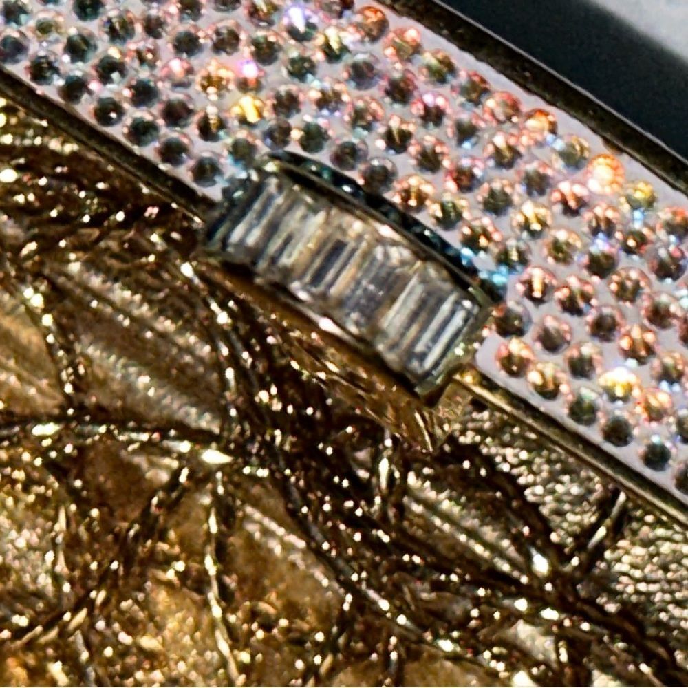 RARE JUDITH LEIBER SWAROVSKI CRYSTAL PAVE MINAUDIERE CLUTCH Vintage, collectors - Picture 14 of 17